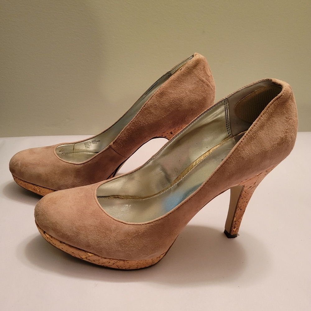 Alfani Tan Cork Heel Pumps